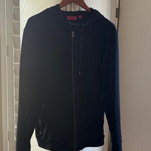 HUGO Men's Black Zip-Up Sweater